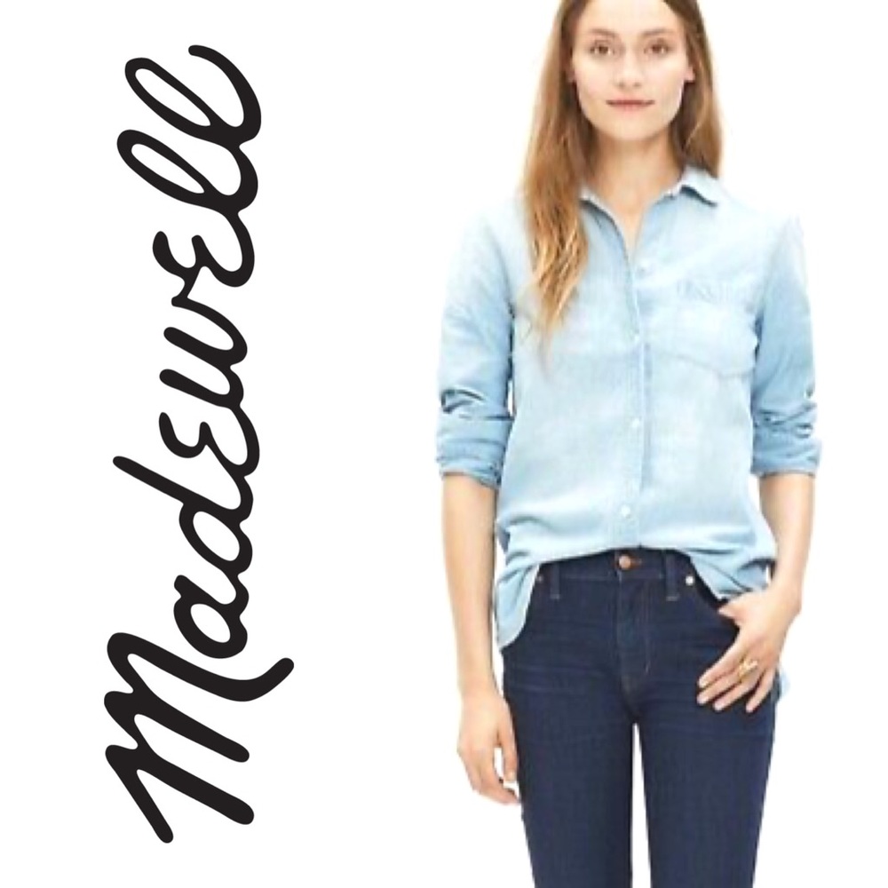 💖 Madewell denim long sleeve top